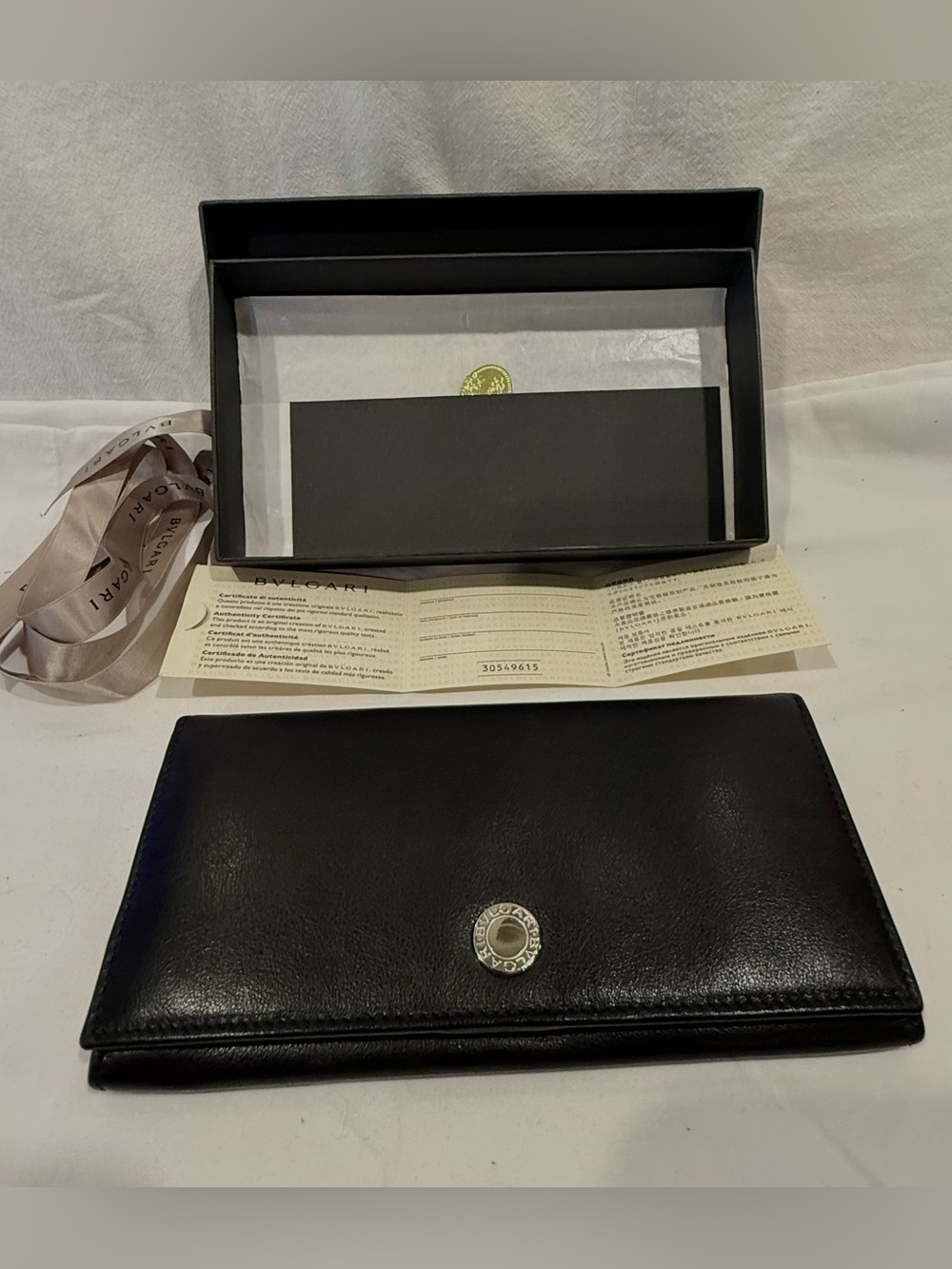 Sophisticated Bvlgari Black Leather Long Wallet (Full Inclusion)